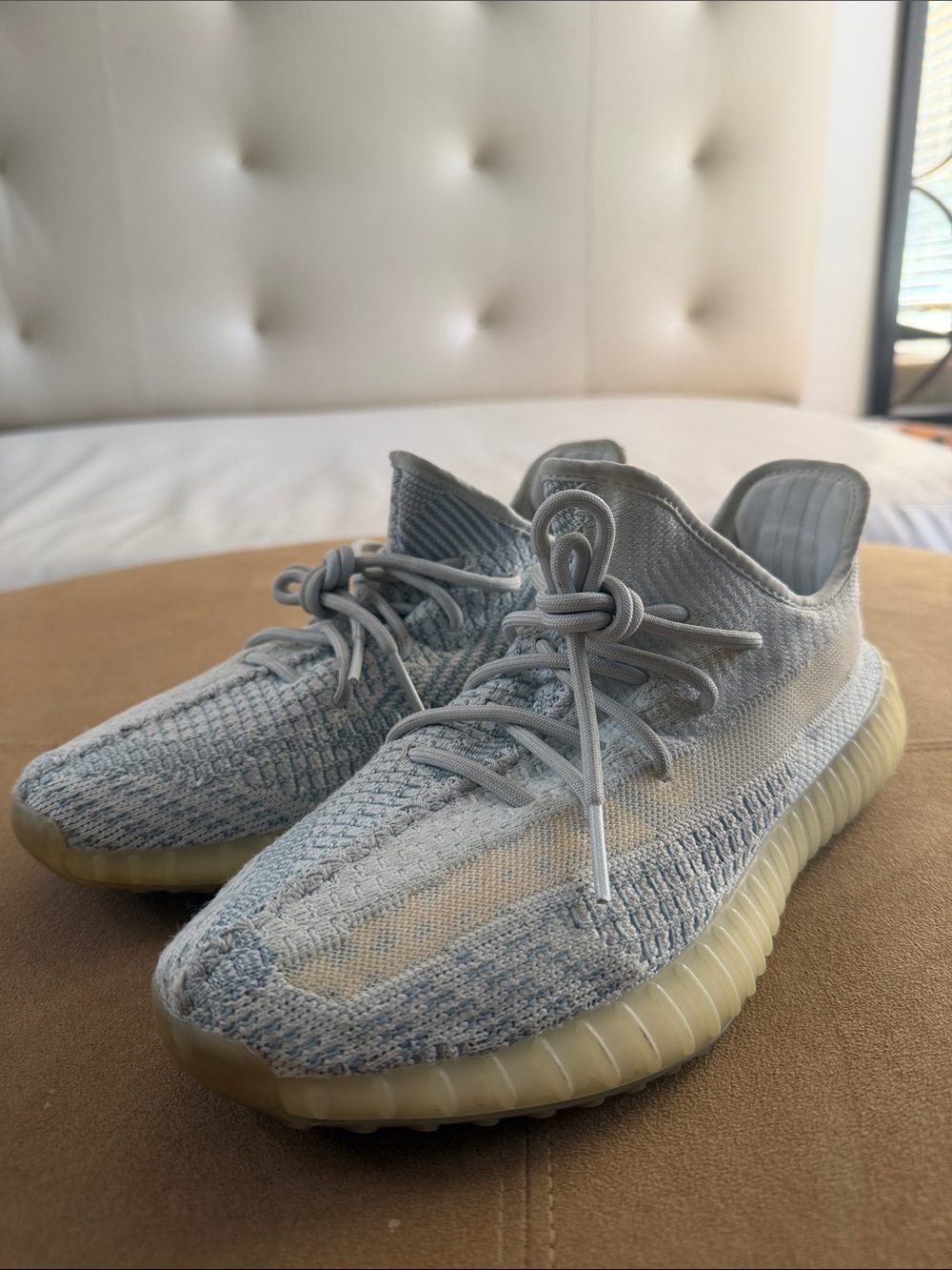 Like New! Light blue and white Yeezy sneakers size 10